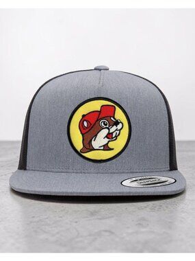 Bucc-ee's Logo YP Classics 6006 Flat Bill Trucker Mesh Back Snapback grey/black